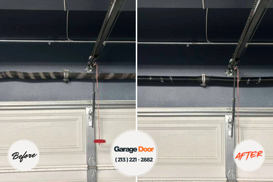 Before and after: garage door repair Entiat, WA